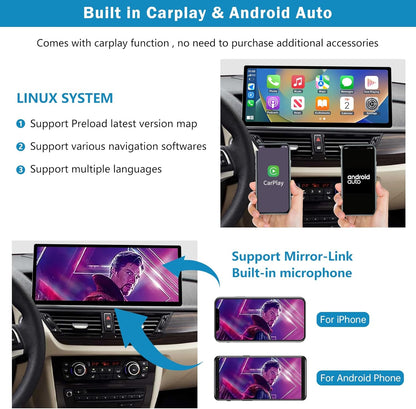 Autoradio – Multimedia Systeem – Navigatiesysteem – Touchscreen Radio – Draadloze CarPlay – 12,3 Inch Scherm – Android Auto – Mirrorlink Ondersteuning – Achteruitrijcamera Integratie