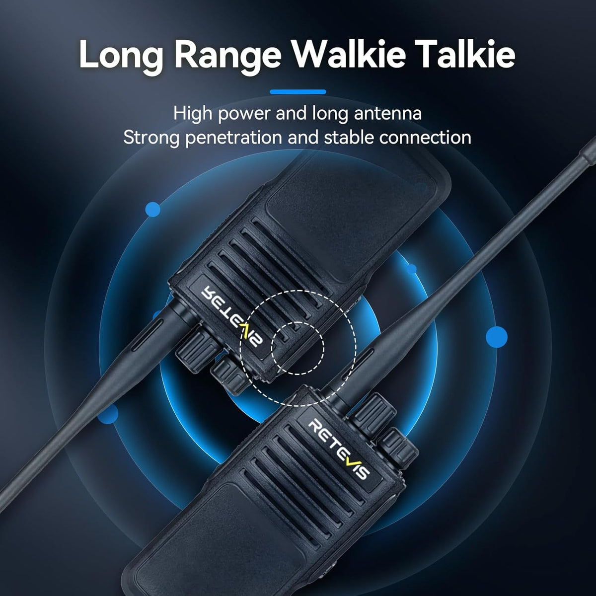 Retevis P62 IP68 Waterdicht Walkie Talkie, Professionele Portofoon Dualband, Walkie Talkie met Microfoon, 2500mAh Draagbare Radio Robuust voor Boerderij, Bouwplaats (Zwart, 3 Stuks)