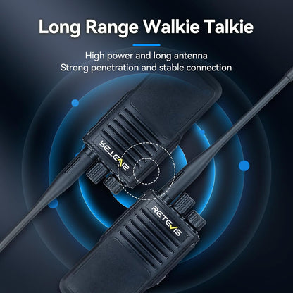 Retevis P62 IP68 Waterdicht Walkie Talkie, Professionele Portofoon Dualband, Walkie Talkie met Microfoon, 2500mAh Draagbare Radio Robuust voor Boerderij, Bouwplaats (Zwart, 3 Stuks)