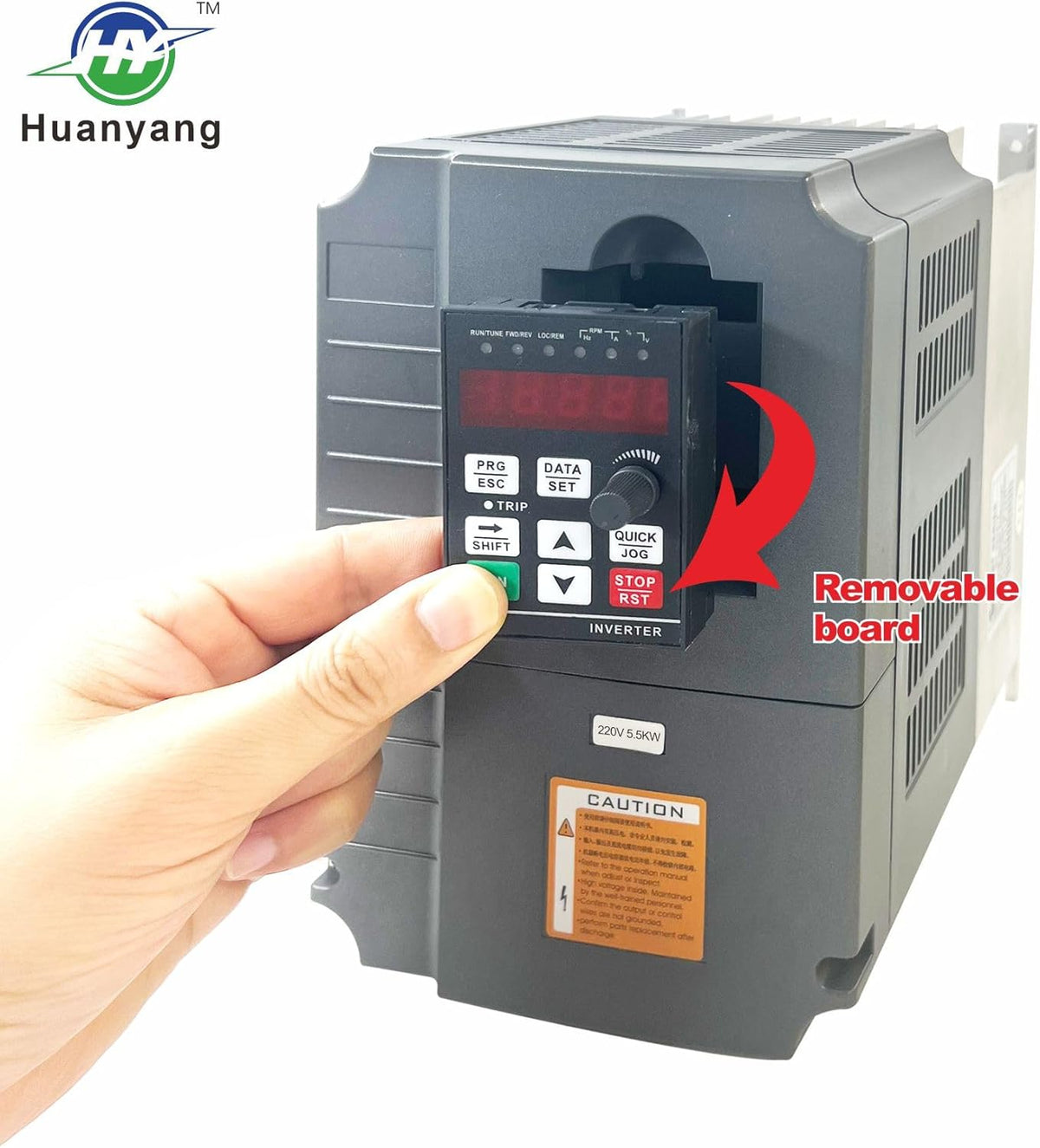 Vectorregeling Computerized Numerical Control (CNC) frequentieomvormer (VFD) van de motor, 220 V, 5,5 kW, 7,5 pk voor spindelmotor, controle van de snelheid, Huanyang GT-serie (220 V, 5,5 kW)