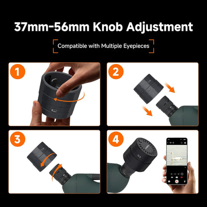 Svbony SV13 20-60x80 Spotting Scope met SC002 WiFi Spotting Scope Camera, Tafelstatief, HD FMC Optiek, Waterdichte Nevelvrij, Spotting Scopes met Telefoon Adapter voor Vogels kijken