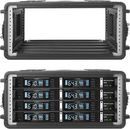 Rack Case, 19" Rackmount Flight Cases 390-4U Rack Case Flight Cases Duurzame HDPE Waterdichte Stofdichte 390-4U Shock Mount Rekken met Microfoon Compartimenten