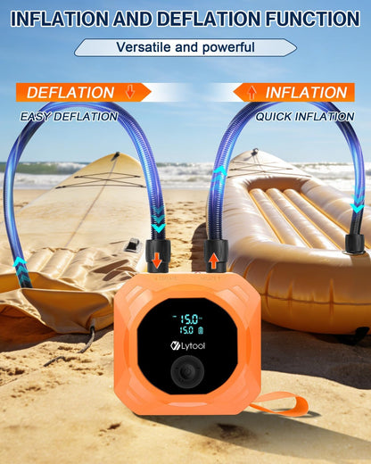Lytool 50 psi elektrische pomp voor SUP met lucht oplaadbaar op- en afpompen