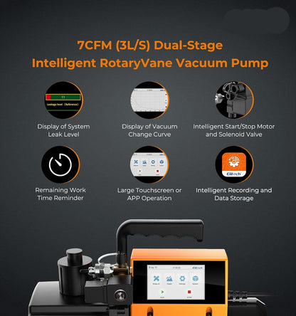 Vacuümpomp – Airconditioning Pomp – HVAC Pomp – Luchtpomp – Ontluchtingspomp – 3 Liter per Seconde Capaciteit – Touchscreen Bediening