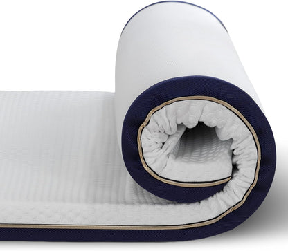 Matrasbeschermer – Matrastopper – Topdekmatras – Matrasprotector – Matrasbeschermer Traagschuim – 160 x 200 cm – 7,5 cm Dikte – Ventilerend Met Hypoallergeen Wasbare Hoes