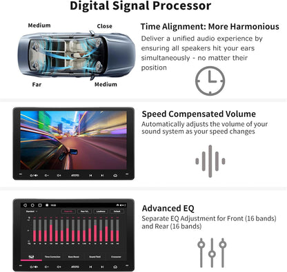 Android Autoradio – 2 DIN Autoradio – Car Radio – Multimedia Systeem – Auto Entertainment – 9 Inch QLED Touchscreen – Ingebouwde 4G LTE & Draadloze CarPlay en Android Auto