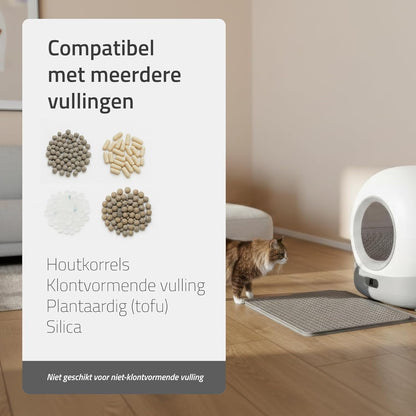 Hombli Slimme kattenbak met automatische zelfreiniging, uv-sterilisatie, gezondheidsbewaking, camera, compatibel met Alexa en Google
