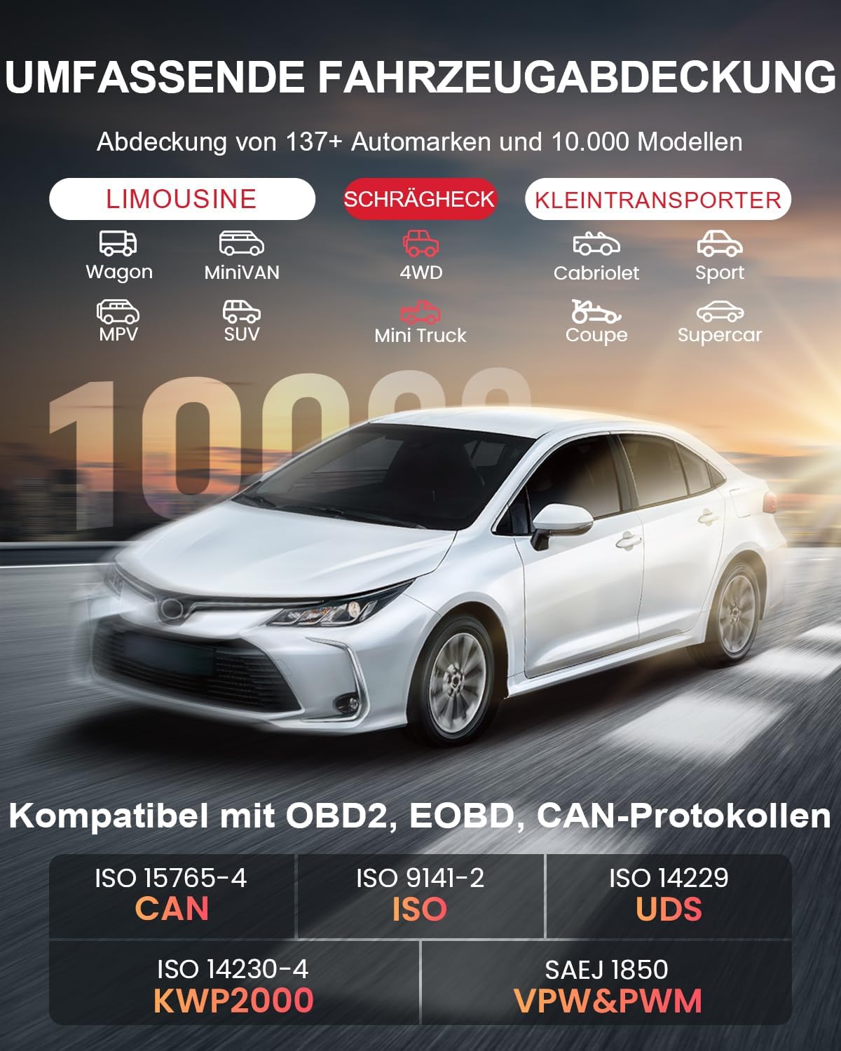thinkcar OBD2 diagnoseapparaat, ThinkScan Plus S7 diagnoseapparaat auto met 7 systeemdiagnoses (ABS SRS ECM TCM BCM AC IC) en 5 resetfuncties, auto-diagnoseapparaat voor automatische VIN-scan