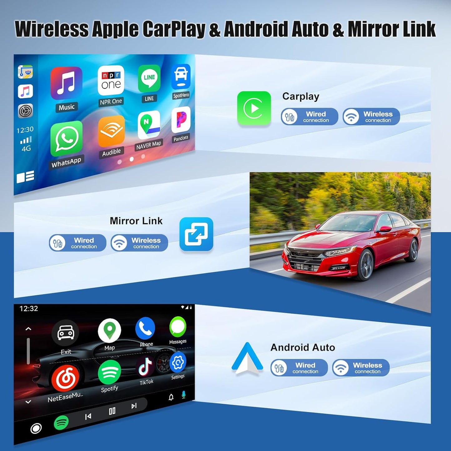 Android 13 Autoradio – Multimedia Speler – Auto Headunit – Navigatiesysteem – Inbouwautoradio – 2GB RAM + 64GB Opslag – CarPlay & Android Auto Compatibel