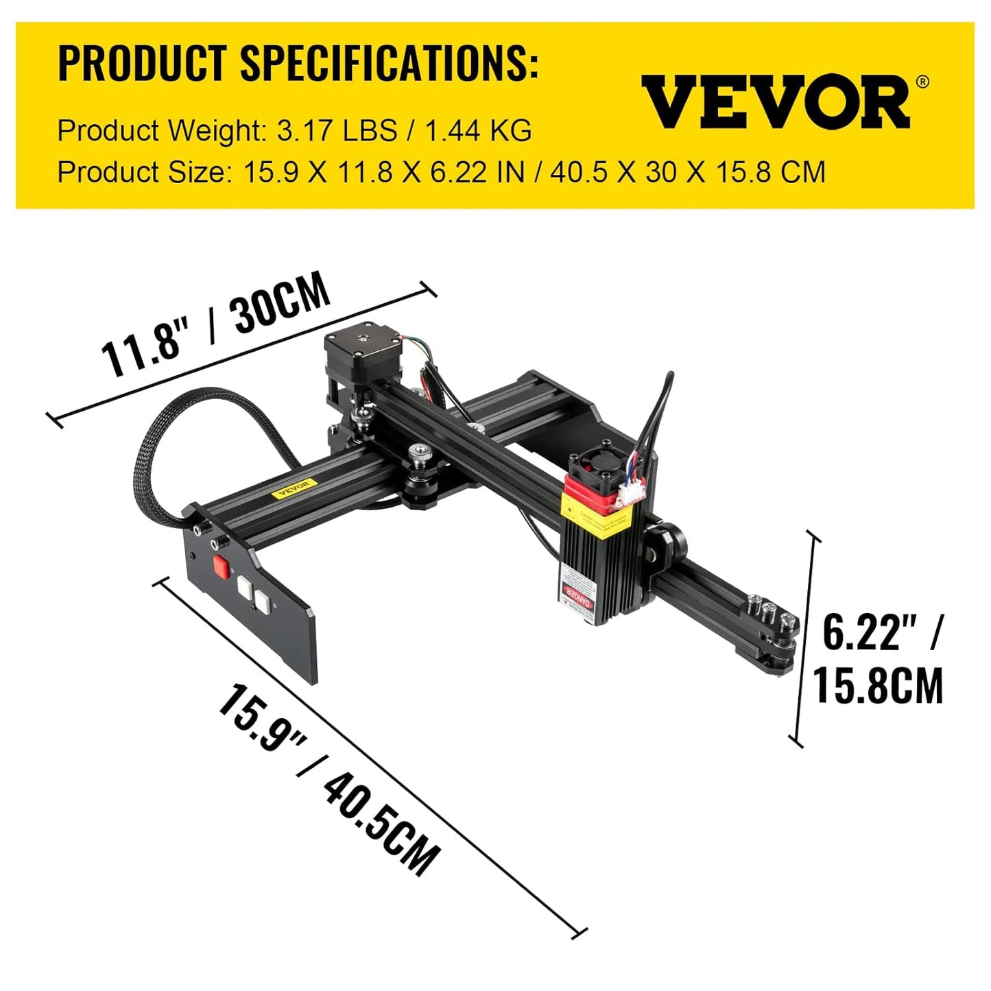Lasergraveermachine – Graveerapparaat – Graveermachine – Lasergraveur – Snijmachine – Groot Werkbereik 270 X 440 Mm – 4,5 W Laser, 0,05 Mm Precisie