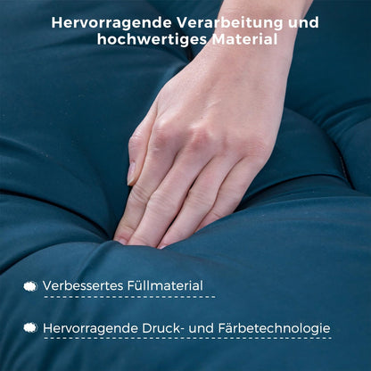 MAXYOYO Japanse futonmatras voor op de vloer, verdikt tatami-slaapkussen, opvouwbare oprolbare slaapzaal mat, mat, vloerligstoel, kussen bed (blauwe hardsteen, tweepersoons)