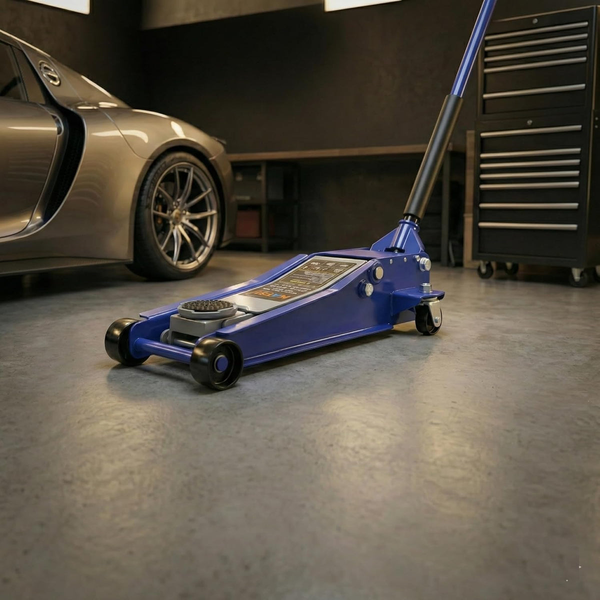 KATSU Hydraulische krik met laag profiel, 3T, hefhoogte max. 505 mm, garagehefgereedschap voor auto, vrachtwagen, aanhanger, autoreparatie