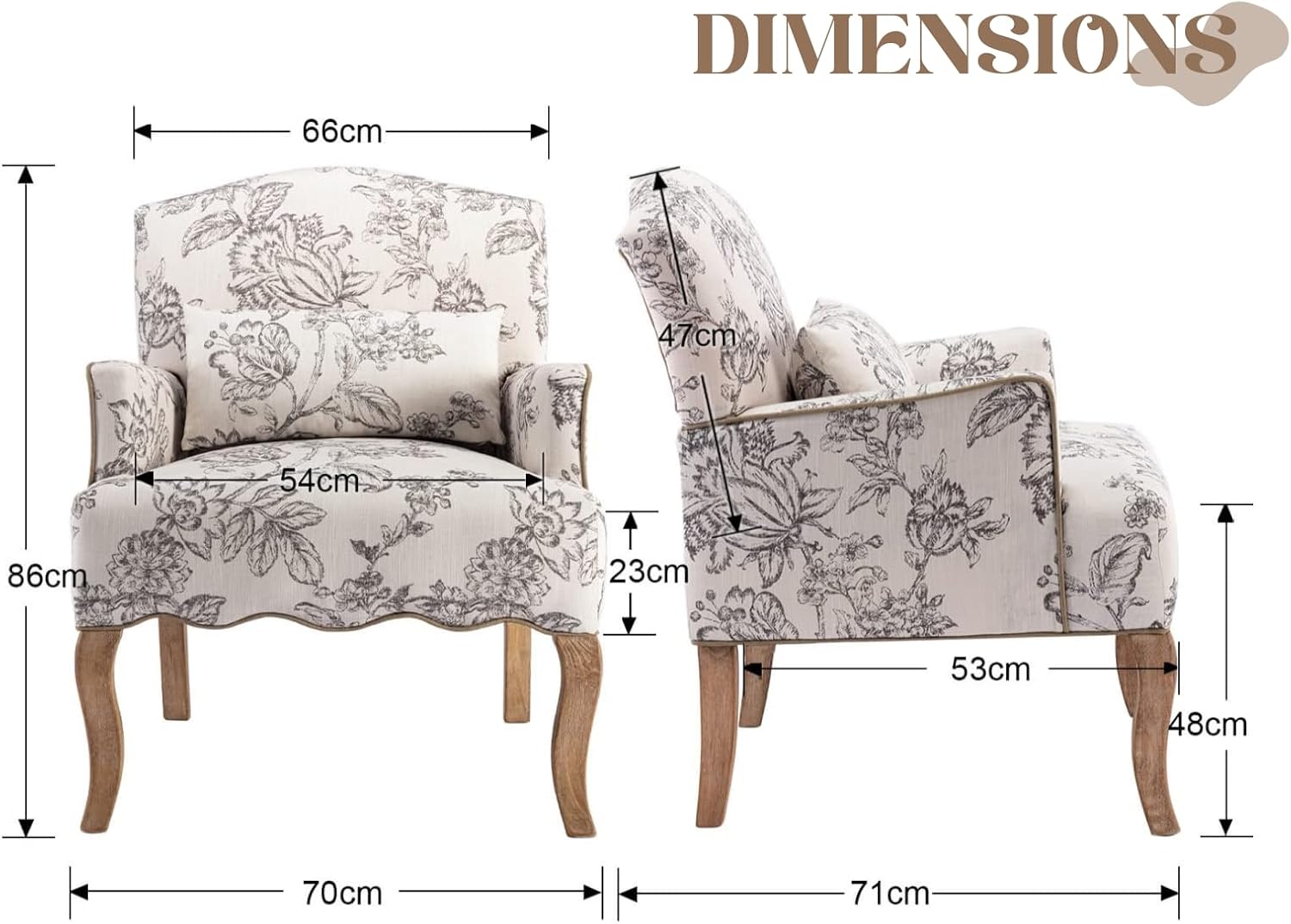 Linnen Fauteuil – Lounge Stoel – Bijzetstoel – Enkelstoel – Retro Stoel – Ademend Linnen – Verwijderbaar Lendenkussen - QUORE