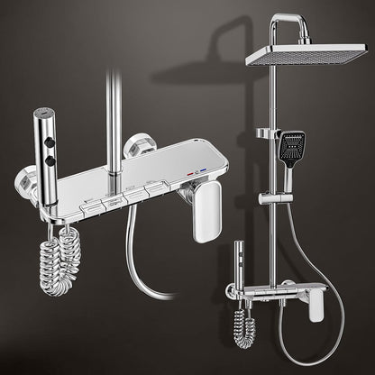 Douchesysteem – Badkamer Doucheset – Douchekolom – Regendouche – Handdouche – 4 Functies Met Thermostaat – Grote 31x20 cm Regendouchekop