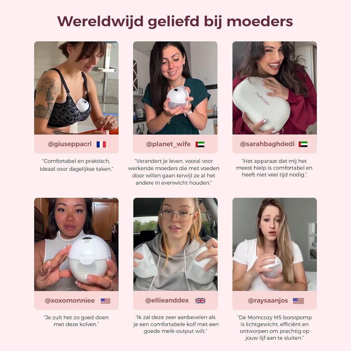 Momcozy M5 Slimme Borstkolf – Handsfree Elektrische Kolf, App-Bestuurbaar, Draadloos, 3 Modi & 9 Zuigniveaus, 24 mm Tuit (Grijs, 2 Stuk)