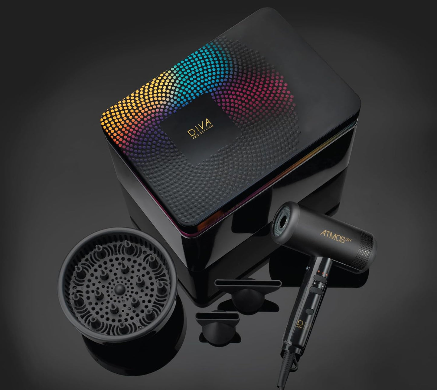 Diva Atmos Föhn Dry Zwart