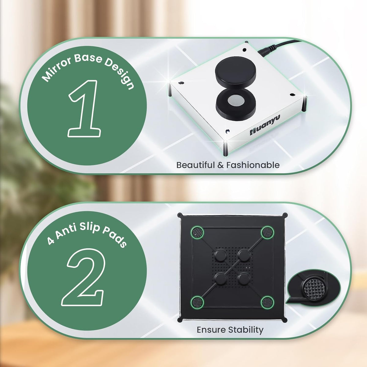 Magnetisch Levitatie Displayplatform – Zwevend Display – Presentatieplatform – Draaiend Podium – Displaystandaard – 360° Roterend met 4 LED-lampjes – Draagkracht 300 g