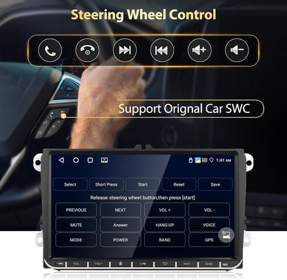 Autoradio – Android Autoradio – 2-DIN Radio – Multimedia Stereo – Touchscreen Radio – 9" HD Scherm – Draadloze CarPlay & Android Auto – Android 15.0 met 4G + 64GB geheugen