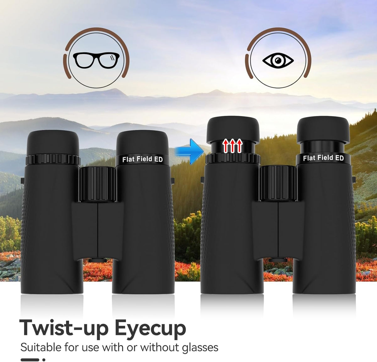 Svbony SA205 Binoculars for Adults, 10x42 ED Flatfield Correction Glass Bak4 Prism FMC Lens with High Power IP67 Waterproof, Equipped with Neck Strap, Large Eyepiece for Bird Watching - QUORE