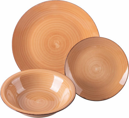 Tafelservies Chocoladebruin – Servies – Serviesset – Bordenset – Dinerset – 18-delig Voor 6 Personen – Aardewerk, Magnetron- en Vaatwasserbestendig