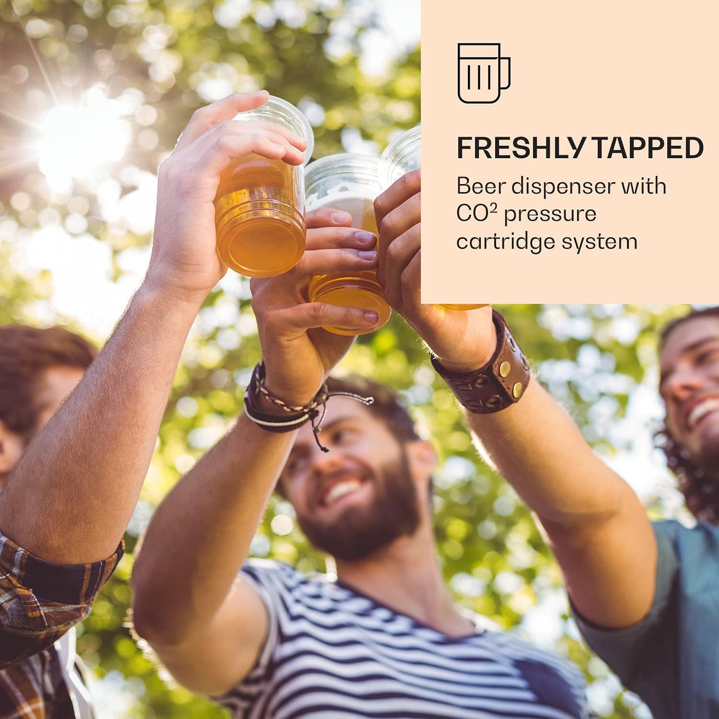 Klarstein Skal Universele biertapinstallatie, tapinstallatie met geïntegreerde bierkoeler, koeling tot 2-12 °C, 5 liter met koeling. Thermo-elektrisch koelsysteem, 38 dB, grijs zilver