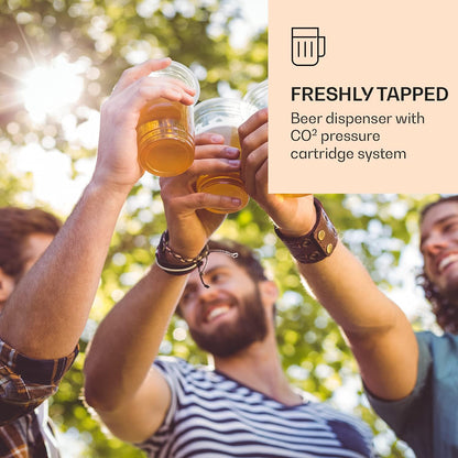 Klarstein Skal Universele biertapinstallatie, tapinstallatie met geïntegreerde bierkoeler, koeling tot 2-12 °C, 5 liter met koeling. Thermo-elektrisch koelsysteem, 38 dB, grijs zilver