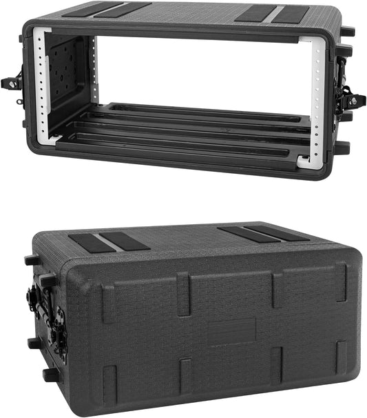 Rackcase, 4U ondiepe 12" diepte, 19" rackmount flightcase, duurzaam HDPE waterdicht stofdicht schokbestendig rack met microfooncompartimenten (260-4U)