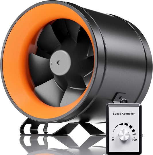 Buisventilator 150 mm – Kanaalventilator – Afzuigventilator – Ventilatieventilator – Inlijnventilator – EC-motor met traploze snelheidsregelaar – Hoge luchtdruk tot 583 Pa, 689 m³/u