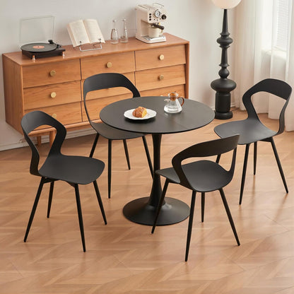 GrandCA HOME 80 cm, modern, ronde eettafel, geschikt voor 2-4 personen, keuken, woonkamer, eetkamer, zwart