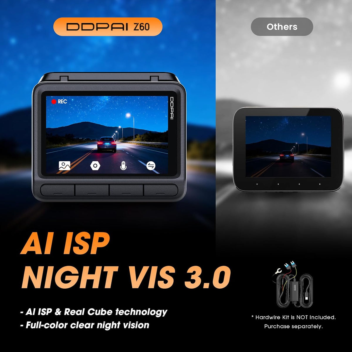 Dashcam Auto Voor En Achter – Autocamera – Rijcamera – Dashboardcamera – Dubbele Dashcam – 4K Voor + 1080p Achter – Full Colour Nachtzicht