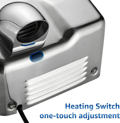 Handdroger – Handendroger – Elektrische Handdroger – Automatische Handdroger – Roestvrijstalen Handdroger – 2300W – Sneldrogend in 10 Seconden