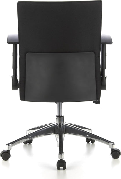 HJH Office Laguna Pro Professionele bureaustoel van stof, zwart, ergonomische draaistoel, inklapbare armleuningen, in hoogte verstelbaar
