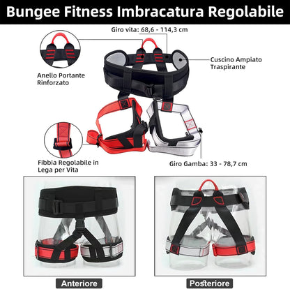 PRIOR FITNESS Bungee Fitness Resistance Set for Heavy Duty and Aircraft Yoga, Resistance Band, Professional Home Fitness Device (80 kg) - QUORE