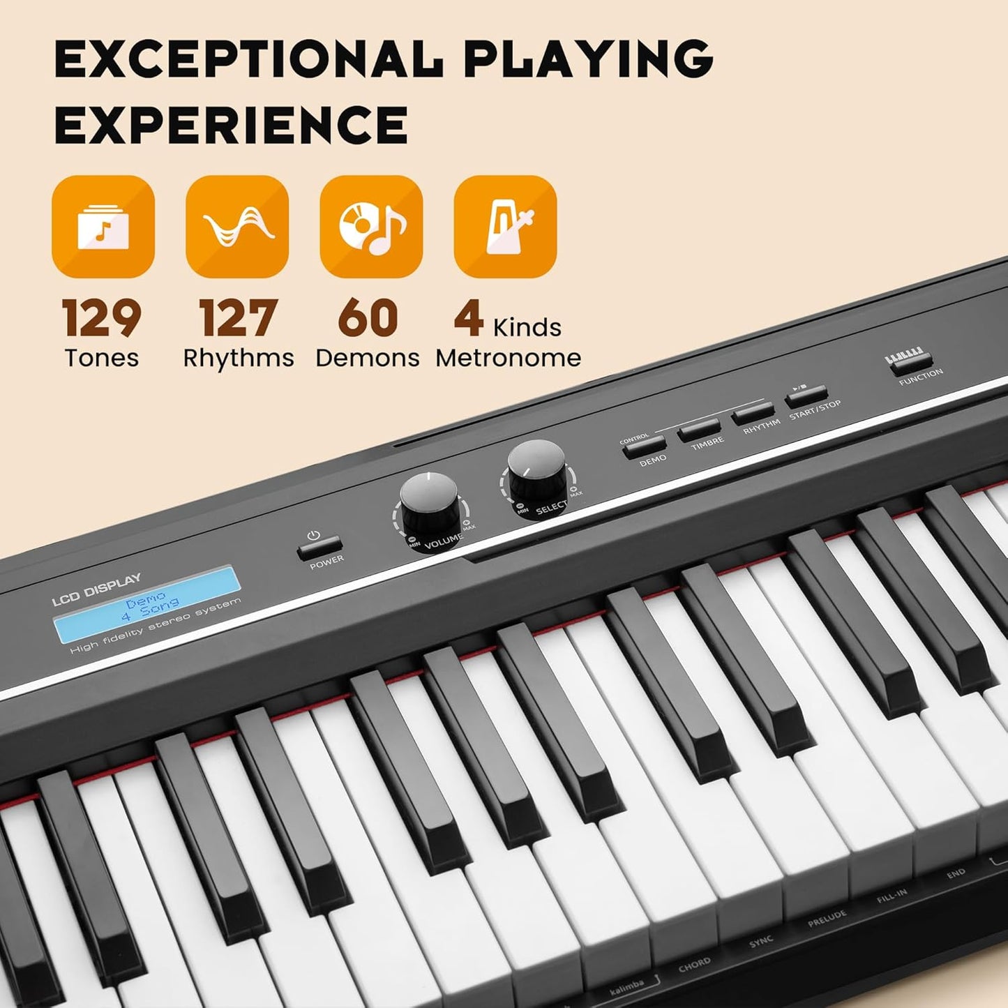 Digitale piano – Elektrische piano – Elektropiano – Keyboard – 88 toetsen – Halfgewogen toetsen – Inclusief Dubbele X-ondersteuning, 3 Pedalen en Muziekstandaard