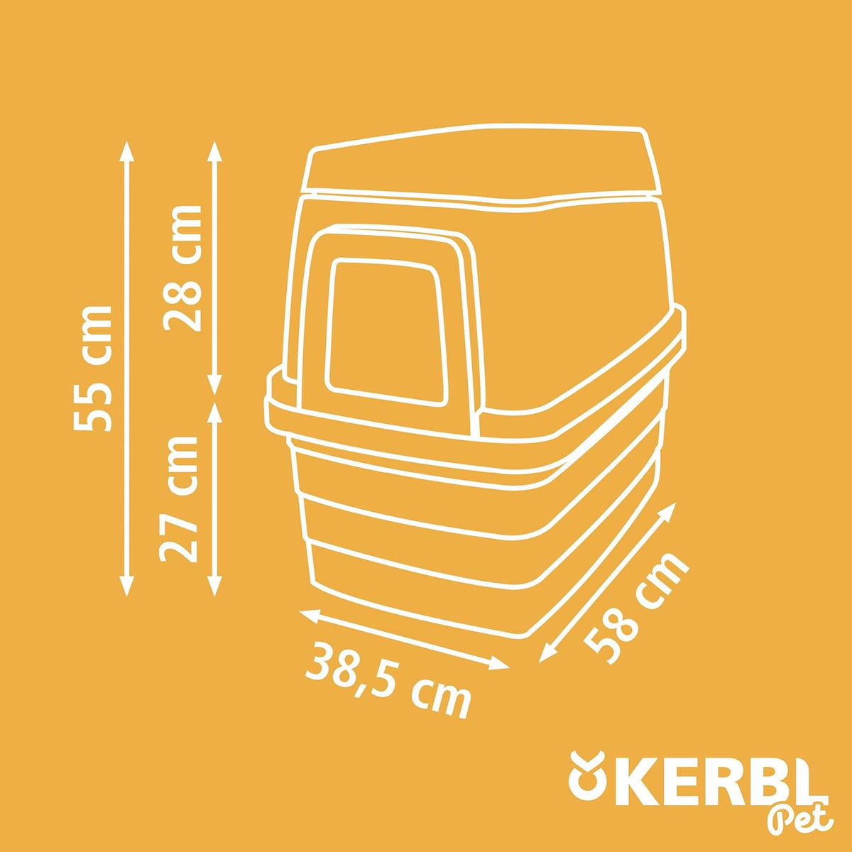 Kerbl Pet Bunny Base-bakset, weerbestendig outdoor konijnenhuis met 2 etages, met hol, 4-weg deur, hooilp, voederdispenser, waterdispenser, als transportbox te gebruiken