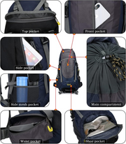 Wandelrugzak - Kampeertas - Trekking rugzak - Camping Essentials Tas - 70L - Lichtgewicht - Waterdichte - Nylon - Donkerblauw