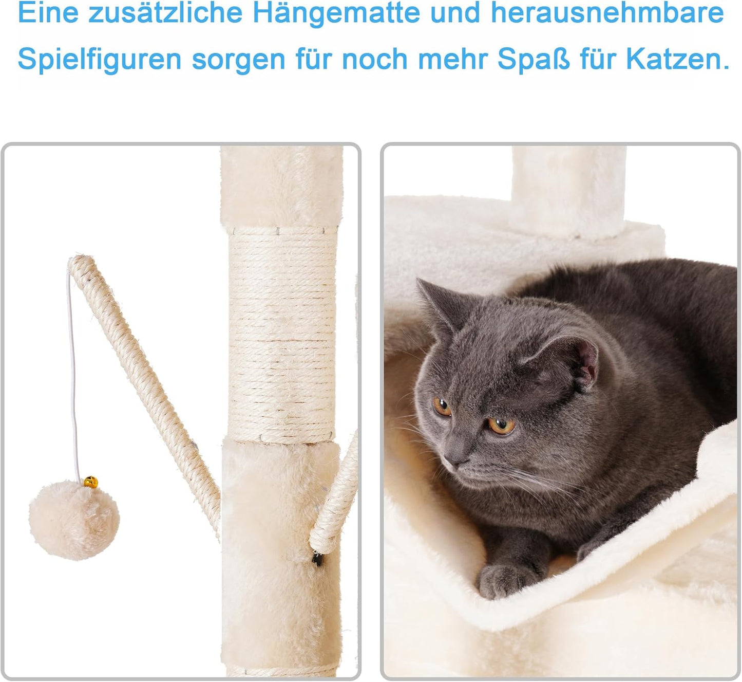 Krabpaal XXL – Kattenboom – Krabmeubel – Klimpaal – Speelpaal – Voor Grote Katten – 180 cm Hoog – Stabiel Met Sisal Touw