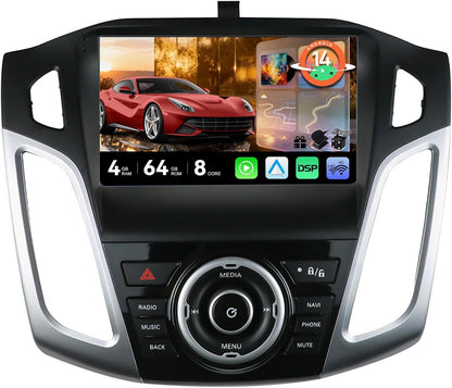 MSD Autoradio Voor Ford Focus (2012-2017) | Android 14 GPS Navigation Radio | 4G+64G | CarPlay Android Auto Stuurwiel DAB 4G Dual-Band WiFi DSP Bluetooth 360-CAM | Camera | 2 Din 9 Inch