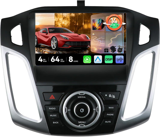 MSD Autoradio Voor Ford Focus (2012-2017) | Android 14 GPS Navigation Radio | 4G+64G | CarPlay Android Auto Stuurwiel DAB 4G Dual-Band WiFi DSP Bluetooth 360-CAM | Camera | 2 Din 9 Inch