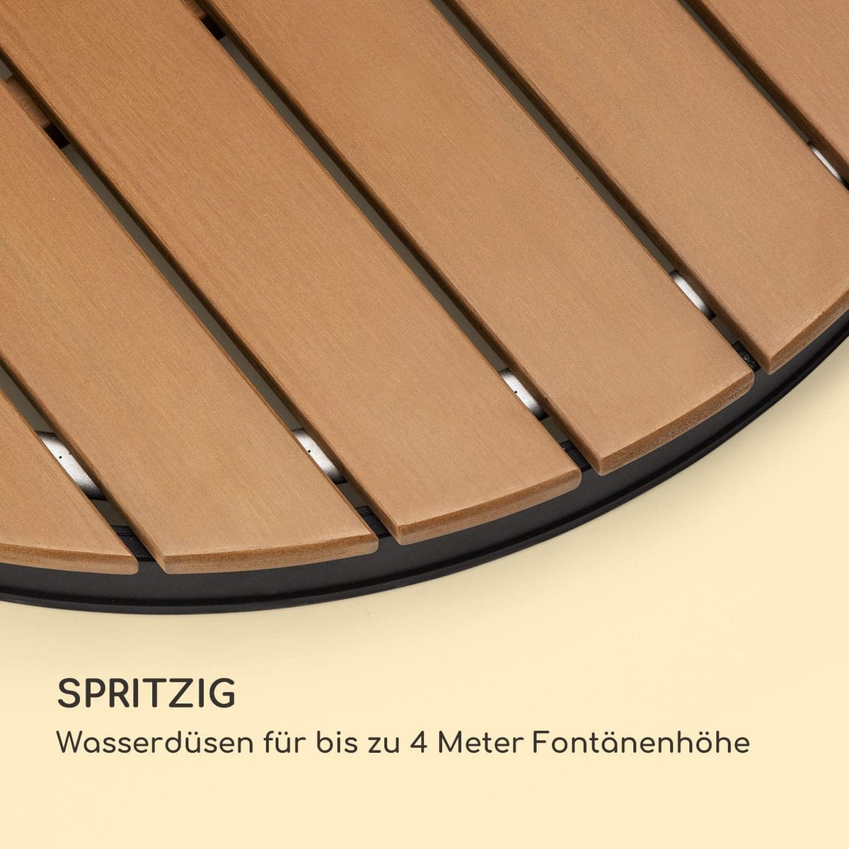 blumfeldt Cool Breeze - tuindouche, campingdouche, WPC, aluminium, houtlook, draaggreep, tuindouche, buitendouche, rond zwart