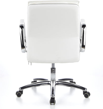 hjh OFFICE 600932 bureaustoel managersstoel VILLA 10 Napaleder Creme Wit, robuuste uitvoering, middelhoge rugleuning, ergonomisch