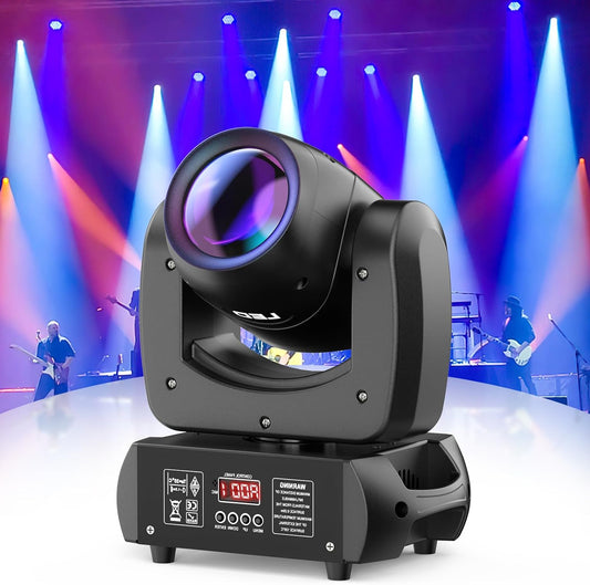 100W Moving Head LED – DJ Licht – Podiumverlichting – Discolamp – Feestverlichting – 8 Kleuren & 18-facet Prisma – 540° Pan & 180° Tilt