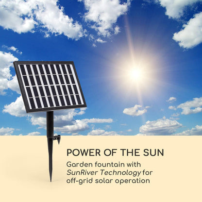 Blumfeldt Fez solar fontein tuinfontein sierfontein decoratieve fontein, solar werking, LED verlichting, 34 x 76 x 36 cm (BxHxD), materiaal: polyresin, 3 cascade niveaus, voor binnen en buiten