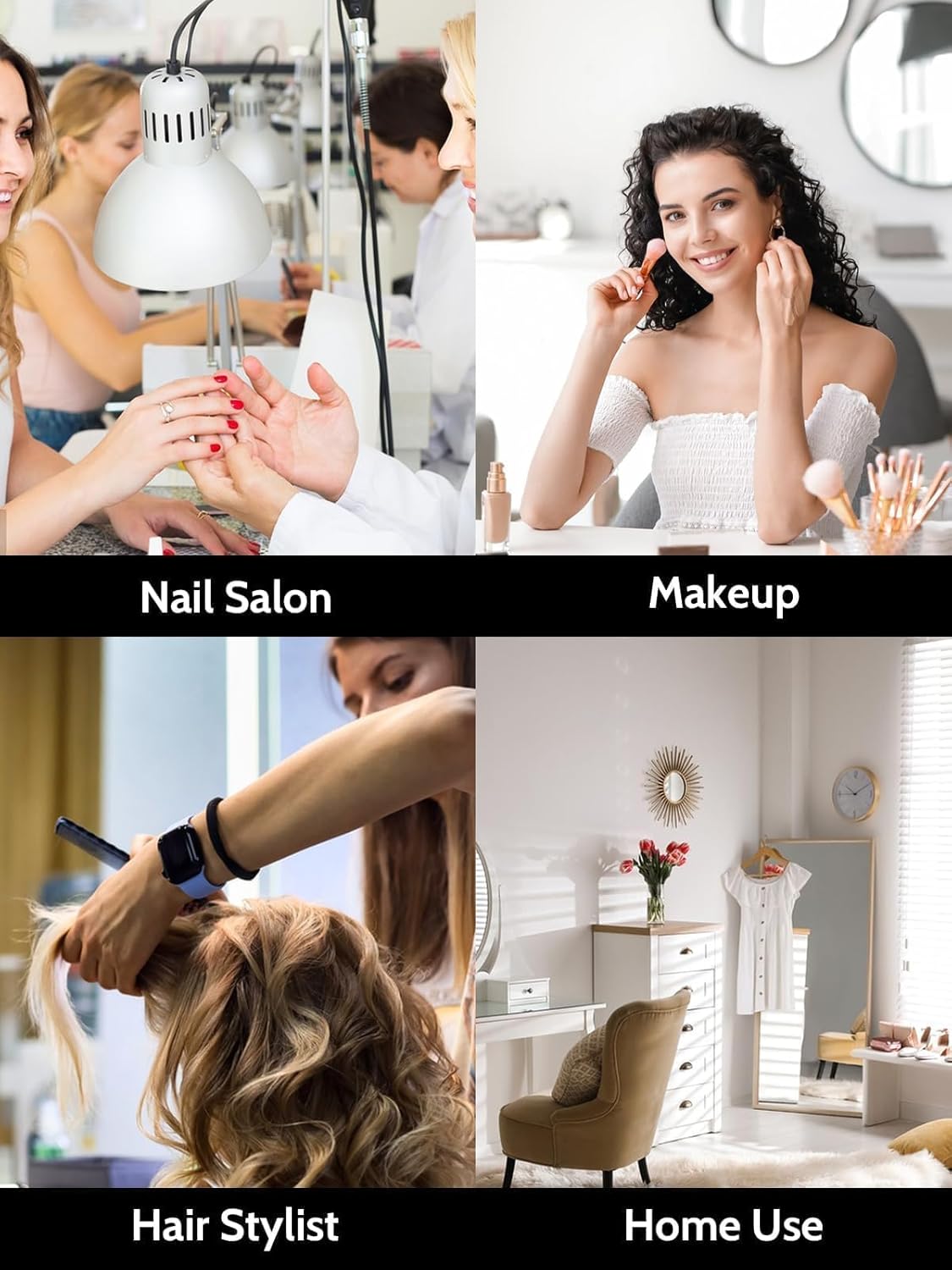 Manicuretafel – Nageltafel – Nagelsalontafel – Draagbare Nageltafel – Opvouwbare Manicuretafel – 360° Zwenkwielen – Verlichte Spiegel met Bluetooth-speaker