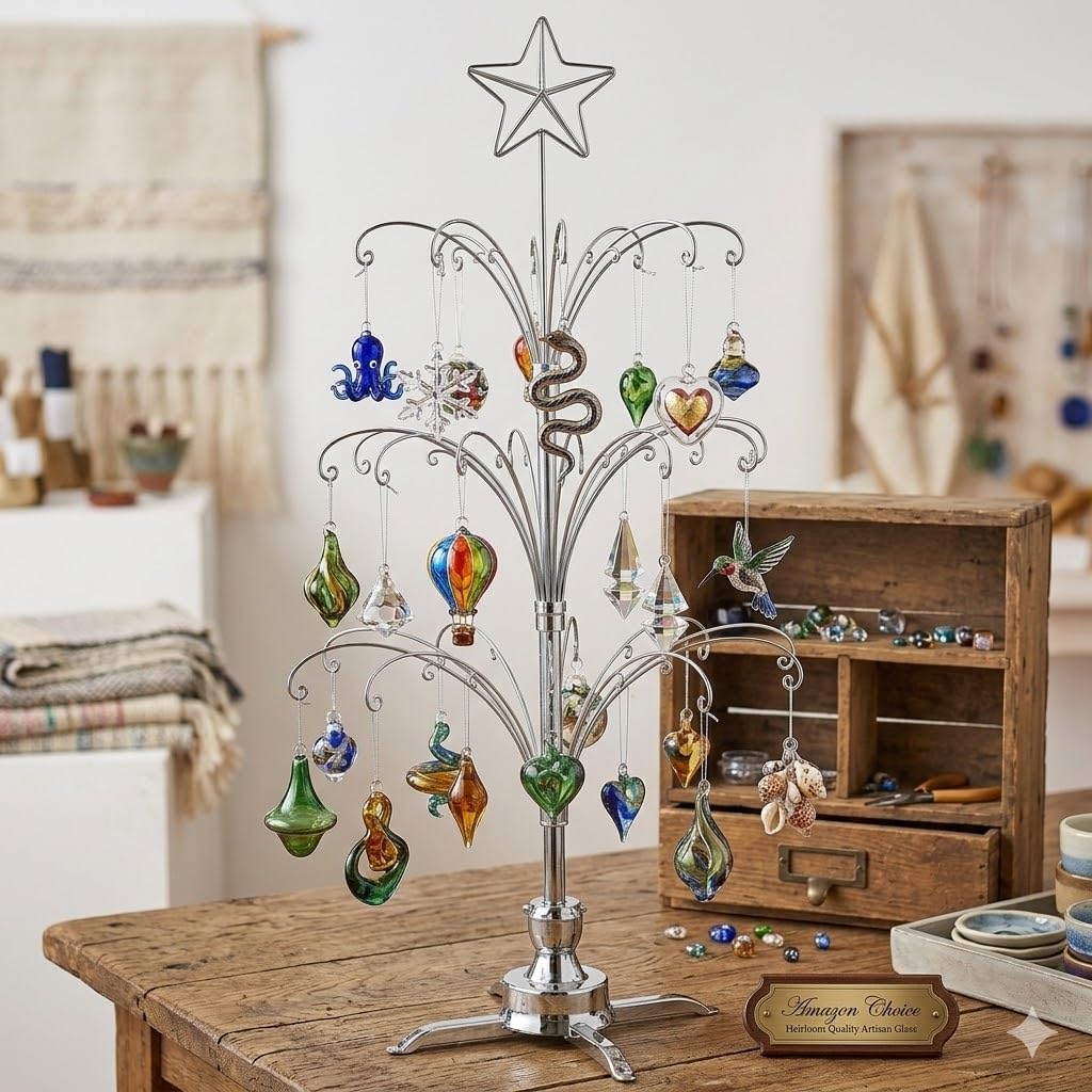 Draaibare Ornamentstandaard 47 Inch – Ornamentenboom – Displayboom – Kerstornamentenhouder – Decoratiestandaard – 60 Haken – Verstelbare Taklagen