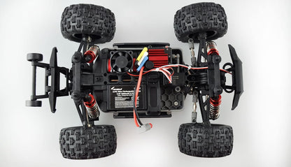 Amewi Hyper GO Monstertruck brushless 45 km/h 4WD 1:16 RTR blauw/rood RC afstandsbediening