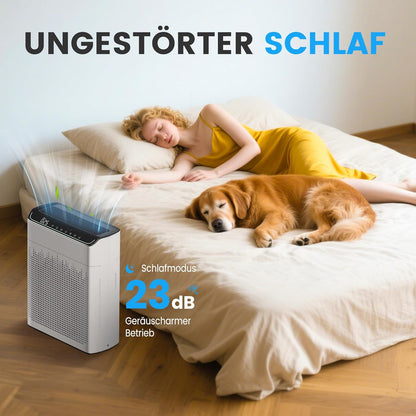 Operan Luchtreiniger met allergieën, Advanced Air Purifier voor appartementen en rookkamers, Wi-Fi & App Control, CADR 340 m³/h (158 m²), Smart Auto-mode, HEPA-filter tegen stof, pollen, dierenharen