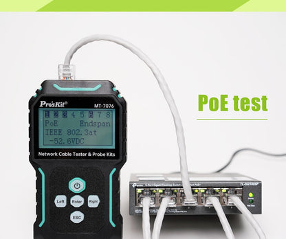 Netwerk kabeltester met sonde – Kabeltester – Netwerktester – LAN tester – Kabeltracer – Analoge en Digitale Modus – PoE en NCV Functie