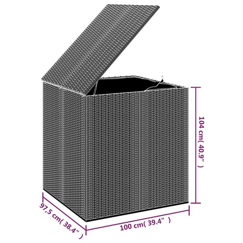 Opbergbox Tuin – Tuinkussenbox – Tuinkist – Kussenbox – Opbergkist – PE-Rattan Materiaal – Grote Capaciteit 100x97,5x104 cm