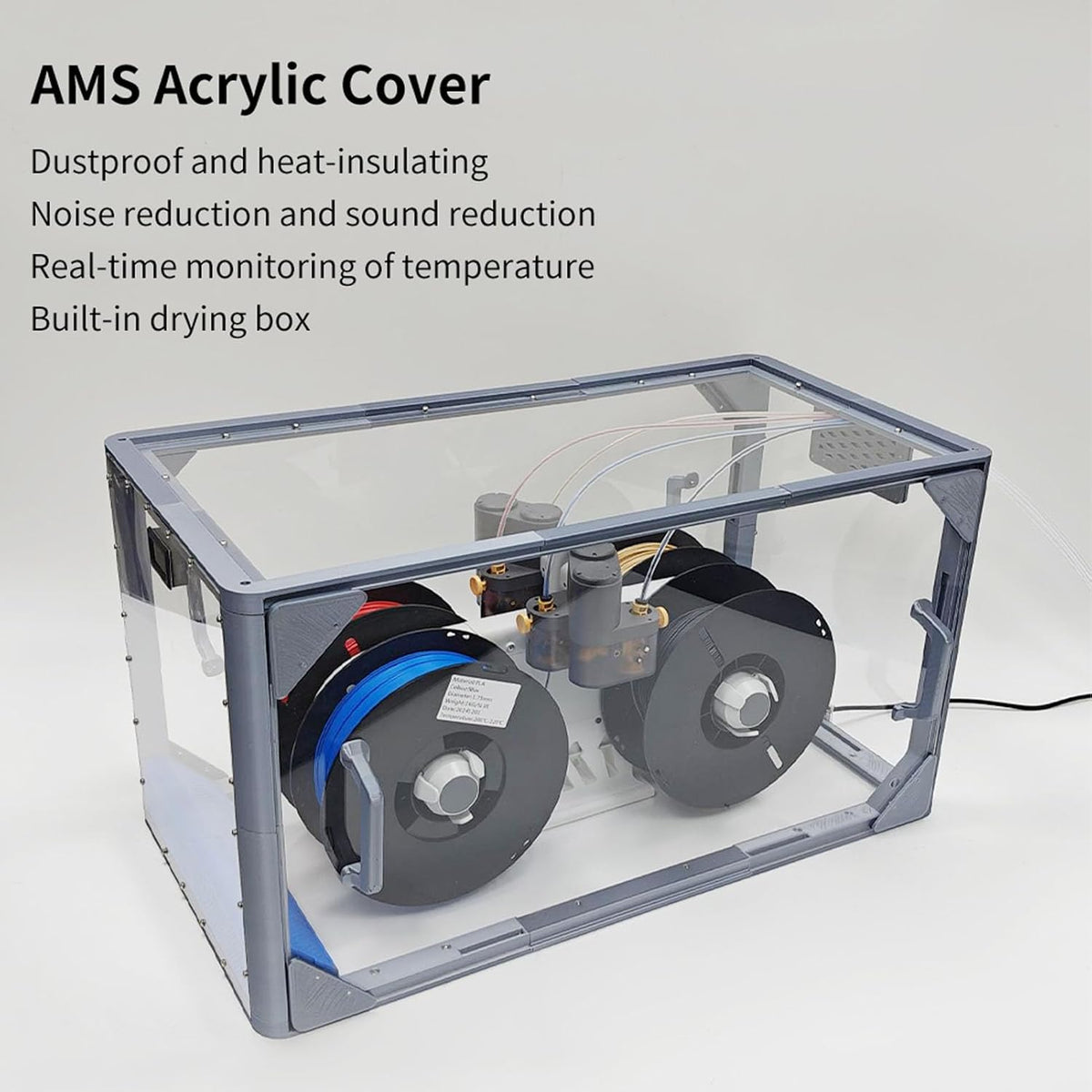 3D-printerbehuizing – 3D-printerkast – Acryl Behuizing – Printer Bescherming – 3D Printer Omhulsel – Transparant Acryldeksel – Stofbestendig en Droog – Ingebouwd LED-Display